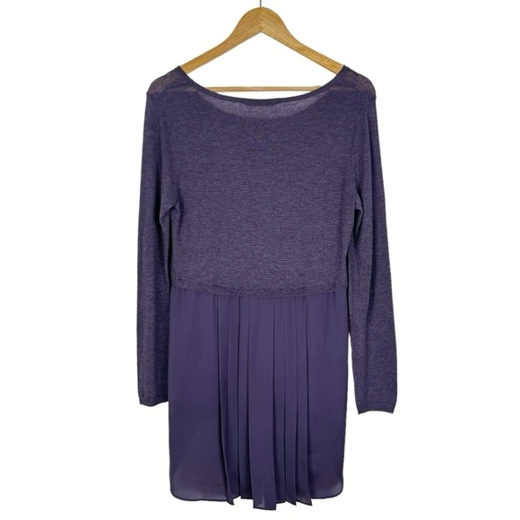 Soft Surroundings Women Wool Alpaca Sweater S Purple High Low Sheer Preppy - Picture 3 of 12